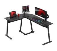 huzaro Hero 6.0 Bureau d'angle en Forme de L | Poste Gamer | Montage Droite et Gauche | Plateau en Carbone | 147x112cm | Design Ergonomique | Construction Solide | Noir