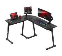 Bureau gaming HUZARO HERO 6.0 Noir, Bureau d'angle, 147×112cm, PC Gaming, Informatique, Bureau PC, Ergonomique, Carbon, Bureau Jeux