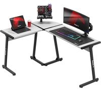 huzaro Hero 6.0 | Bureau d'angle | Forme de L | Poste Gamer | Montage Droite et Gauche | Plateau en Carbone | 147x112cm | Design Ergonomique | Construction Solide | Blanc