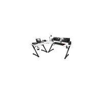 Huzaro Bureau gaming d'angle Hero 7.0 - Plateau carbone, forme en L, ergonomique - Noir/Blanc