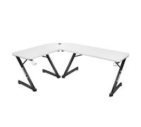 Huzaro Bureau gaming d'angle Hero 7.0 - Plateau carbone, forme en L, ergonomique - Noir/Blanc