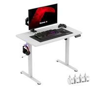 huzaro Hero 7.8 Bureau Gaming Assis Debout - Bureau Réglable en Hauteur Électrique 100x60 cm - Table Informatique avec Panneau LED, Fonction Mémoire, roulettes et Support Casque - Gris