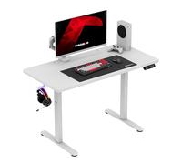 huzaro Hero 8.1, Bureau Gaming électrique réglable 72-118 cm, Plateau 120×60 cm Effet Carbone, Panneau LED mémoire, Moteur Silencieux 50 kg, Structure Acier renforcé, Blanc