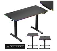huzaro Hero 8.2 RVB LED | Bureau Assis-Debout | Electrique | 120x60cm | Réglable en Hauteur | Construction en métal | Bureau Gaming | PC Gamer | Noir