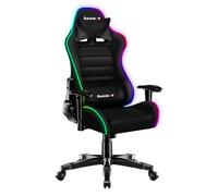 Huzaro Chaise gaming Ranger 6.0 RVB – Éclairage LED, appuie‑tête réglable, soutien lombaire, Noir