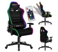 huzaro Ranger 6.0 RVB Tissu | Eclairage LED | Chaise Gaming | Jusqu'à 130 kg | Réglable Appuie-tête Soutien Lombaire Ergonomique | Noir