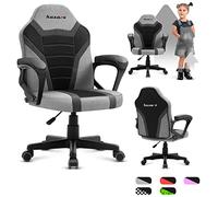 huzaro Ranger Mesh Chaise Gaming Ergonomique pour Enfant, Chaise de Bureau Enfant Respirante avec accoudoirs, Hauteur réglable 6 cm, Soutien du Dos, idéale pour Enfants 80-150 cm, siège Stable Gris