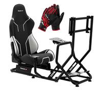 huzaro Speed 6.0 Cockpit Simracing, Simulateur de Course, Siège Gaming Réglable, Support Volant PS5/PC/PS4/Xbox, Compatible Volants et Pédales, Support Levier de Vitesse, Dossier Noir et Rogue
