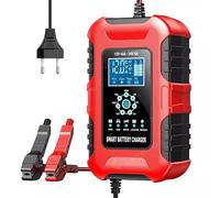 Huzoomtoyz Chargeur de batterie de voiture 10 A, 12 V/24 V, intelligent, avec écran LCD, pour voiture, camion, moto, bateau, compatible avec batteries plomb-acide AGM EFB LiFePO4