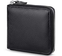 Huztencor Portefeuille Homme en Cuir Marque Porte Feuille pour Homme de Marque Porte-Monnaie Portefeuilles Homme Zippé Porte Carte Credit RFID NFC Blocage Noir