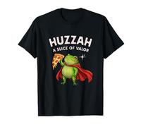 Huzzah A Slice of Valor Frog Knight Pizza Gamer T-Shirt