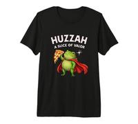 Huzzah A Slice of Valor Frog Knight Pizza Gamer T-Shirt Haut de Gamme