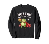 Huzzah Feast for a King Frog Knight Burger Gamer Snacks Sweatshirt