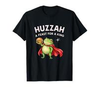 Huzzah Feast for a King Frog Knight Burger Gamer Snacks T-Shirt