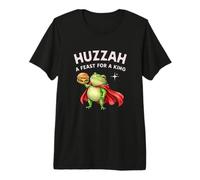 Huzzah Feast for a King Frog Knight Burger Gamer Snacks T-Shirt Haut de Gamme