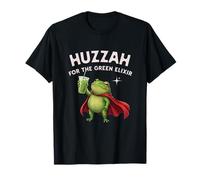 Huzzah for The Green Elixir Frog Matcha Ironic Fantasy Funny T-Shirt
