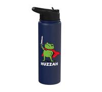 Huzzah Frog Knight Épée drôle Médiévale Fantasy Meme Stainless Steel Insulated Water Bottle