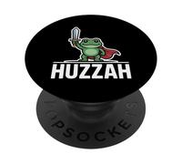Huzzah Frog Knight Fantasy Médiévale Ren Faire Mignon Grenouille PopSockets PopGrip Adhésif