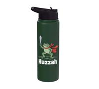 Huzzah Grenouille Chevalier Fantaisie Épée Médiévale Meme Stainless Steel Insulated Water Bottle
