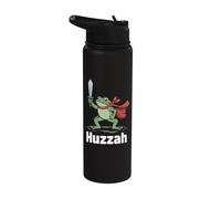 Huzzah Grenouille Chevalier Fantaisie Épée Médiévale Meme Stainless Steel Insulated Water Bottle