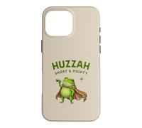 Huzzah Short and Mighty Frog Espresso Ironique Médiéval Drôle Coque pour iPhone 16 Pro Max