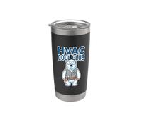 Hvac Cool Club Humor Polar Bear Climatisation Technicien Gobelet isotherme en acier inoxydable double paroi