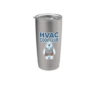 Hvac Cool Club Humor Polar Bear Climatisation Technicien Gobelet isotherme en acier inoxydable double paroi