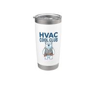 Hvac Cool Club Humor Polar Bear Climatisation Technicien Gobelet isotherme en acier inoxydable double paroi