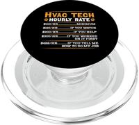 HVAC Tech Tarif horaire - Funny Repairman PopSockets PopGrip pour MagSafe