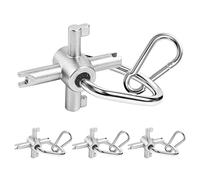 HVAC Tools Lot de 4 clés universelles à 4 utilisations pour bouchons de verrouillage de réfrigérant, compatible avec les systèmes 410A et R22, outil d'installation et de retrait de capuchon de