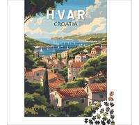Hvar, Croatia Puzzle 1000 pièces | puzzle comme cadeau de retraite un cadeau réfléchi pour un collègue qui va profiter de son temps libre à la maison50x75cm