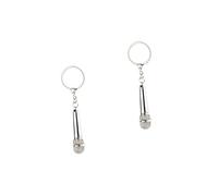 HVBIHRJIP 2pcs microphone Keychain Music Microphone Back Pack Purse Decor Ocean décor exquis Keychains Microphone Pendants Pendants Microphone Keychains Metal Silver Sangage Sac à dos