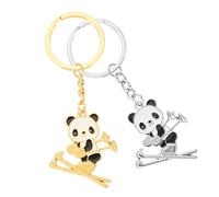 HVBIHRJIP 2pcs mignon panda keychain clés décoratifs pour clés de voiture sacs beaux conceptions de panda fête de graduation favori