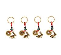 HVBIHRJIP 3pcs Année Keychain Pendant Zodiac Decor pour sacs et clés en cuivre unique Coprothing Positive Energy Accessoire pour les célébrations de l'année