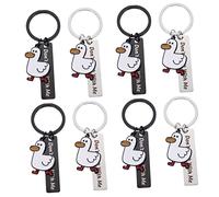 HVBIHRJIP 4 PCS Key Chain Girl Baby Gifts Mom Keychain Kids Chains Key Chains Mini Duck Decor Purse Keychain Duck Keychain en acier inoxydable en acier inoxydable Anneaux de canard Modèles Animal