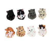 HVBIHRJIP 8pcs Cat Keychain Decor Cavyring Animal en forme de porte-curse Ensemble pour les amoureux des chats Style chic créatif