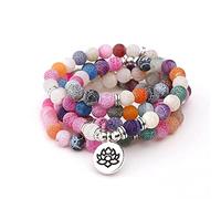 HVBIHRJIP Femmes Bracelets 108 Perles de mala Collier de bracelet Naturel Collier Naturel Enveloppe