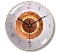 HVBIHRJIP Horloge Murale, Art déco Mural Horloge Moderne en métal Silencieux et sans tachon, adapté au Salon, à la Chambre, Salle d'étude