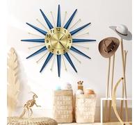 HVBIHRJIP Mid Century Wall Clock, Battery Operated Large Metal Decorative Modern Silent Clock for Living Room Bedroom Kitchen Decor
