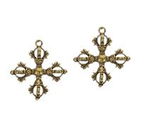HVBIHRJIP Vajra - Bandeau pilon blanc pour décoration centrale, ceinture d'espacement pour la fabrication de bijoux, cubes dorés, décoration de bureau, bouchon sous vide, pendentif en laiton