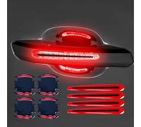 HVCRJY 8 Pcs Film Protecteur pour Poignée de Porte pour Renault Twingo III/5-türer (AB Bj.2014), Anti-Rayures Réfléchissante Autocollant Fibre de Carbone pour Poignées de Porte,Red
