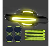 HVCRJY 8 Pcs Film Protecteur pour Poignée de Porte pour Renault Zoe BFM I 2012-2024, Anti-Rayures Réfléchissante Autocollant Fibre de Carbone pour Poignées de Porte,Yellow