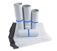 HVDHYY 100 x Sacs d'expédition Plastique Enveloppe en 4 Tailles Petit Sac Colis Envoie Vinted Auto-adhésif, Opaque, Imperméable et Inviolable Blanc