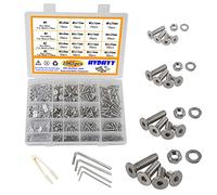HVDHYY 1065pcs M2 M3 M4 M5 Vis a Tête Cylindrique Boulons a Tête Cylindrique Set A2-70 Vis a Tête Hexagonale En Acier Inoxydable Écrous Rondelles Assortiment kit avec Boîte de Rangement …
