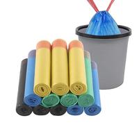 HVDHYY 10l-15l Sacs Poubelles Avec Cordon, 12 Rouleaux/180 Pièces, Adaptés Aux Sacs Poubelles De Bureau, Appartement, Salon, Chambre À Coucher, Salle De Bain (noir, Bleu, Jaune, Vert)