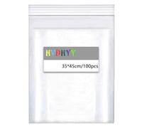 HVDHYY 350mmX450mm Sachets Plastique Transparents Refermables Grand Sac De À Fermeture Épaissir 100µm Sac Scellé Rangement, Convient Pour Le Stockage De Vêtements Et De Collations 100pièce