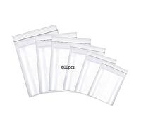 HVDHYY 600Pièces Petit Sachet Transparent Reutilisable Sacs en Plastique Transparent Pochette Plastique de Bijoux Boucles d'oreilles Collier Échantillons (Mixte 6 Tailles)