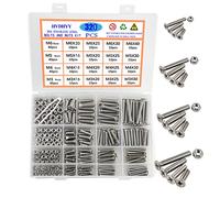 HVDHYY Boulons M3 M4 M5 M6 Vis a Tête Cylindrique a Six Pans Creux A2-70 Vis a Métaux a Tête Hexagonale en Acier Inoxydable Kit D'assortiment D'écrous a Tête Fraisée Avec Boîte de Rangement 320pcs