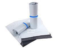 HVDHYY Enveloppe Plastique Expedition Grand Pochette Colis Vinted Emballage Envoie Colis Vetement Blanc 100pcs 42cmX52cm Sacs d'expédition Polystyrène pour Vêtements, Textiles et Boîtes à Chaussures