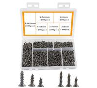 HVDHYY M2/M2.5 Petites Vis Autoforeuse Vis à Bois Metal Cruciformes à Tête Plate Multi-Usages Bricolage Miniature Vis Set Noir 1200pcs